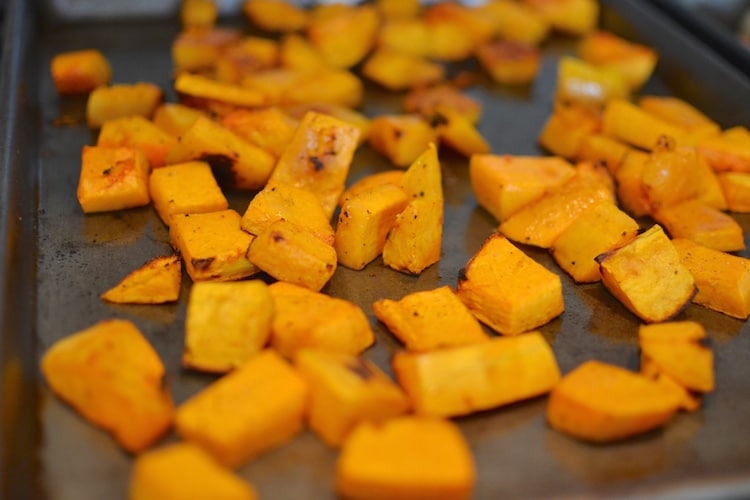 Peel cut roast butternut squash