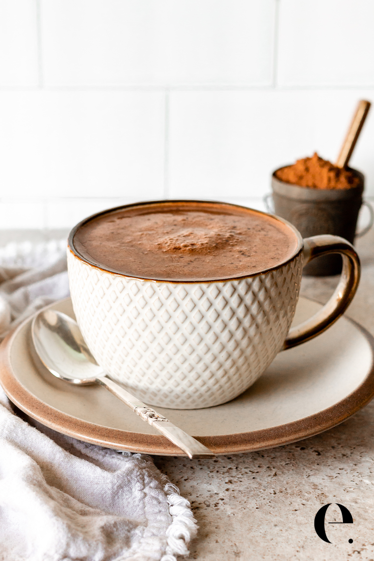 healthy hot chocolate in mug
