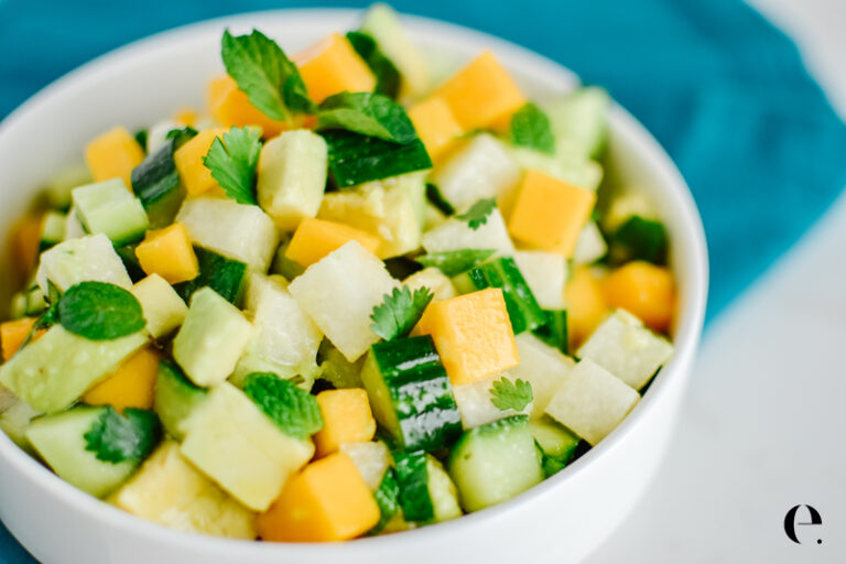 Healthy Mango, Avocado & Cucumber Salad | Elizabeth Rider