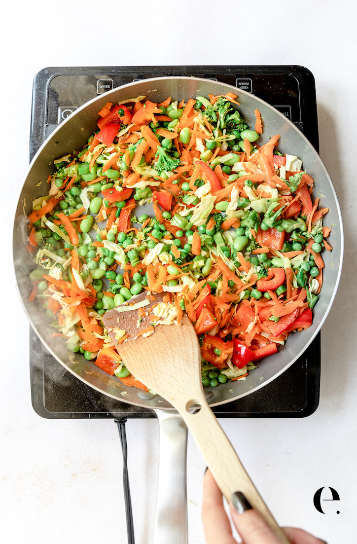 Veggie Fried Rice in pan Recipe