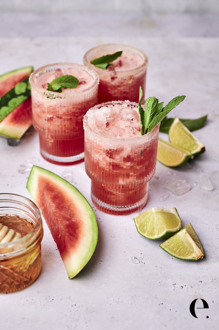 Skinny Watermelon Margarita Recipe with lime Elizabeth Rider