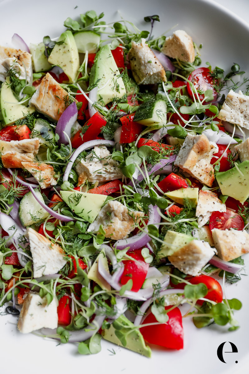Summer Chicken Salad with Lemon Tahini Dressing