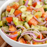 Cucumber Tomato Salad in a bowl