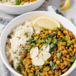 Green Lentils with Scallions, Garlic & Mint