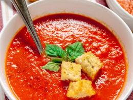 Easy Tomato Basil Soup (5 Ingredients) | Elizabeth Rider