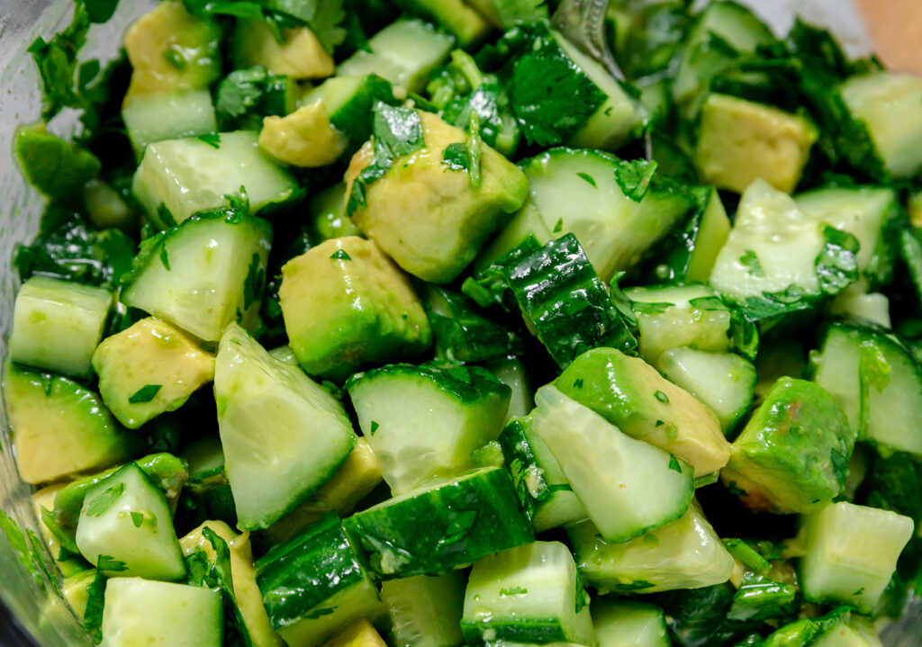 Simple Avocado Cucumber Salad Recipe | Elizabeth Rider