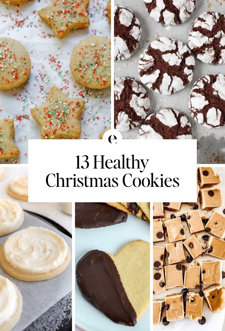 13 Healthy Christmas Cookies: 5-ingredient almond flour christmas cookies, chocolate crackle cookies for christmas, gluten-free sugar cookies recipe, easy healthy shortbread cookies and easy peanut butter fudge