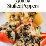 Quinoa Stuffed Peppers with Black Beans (Vegetarian)